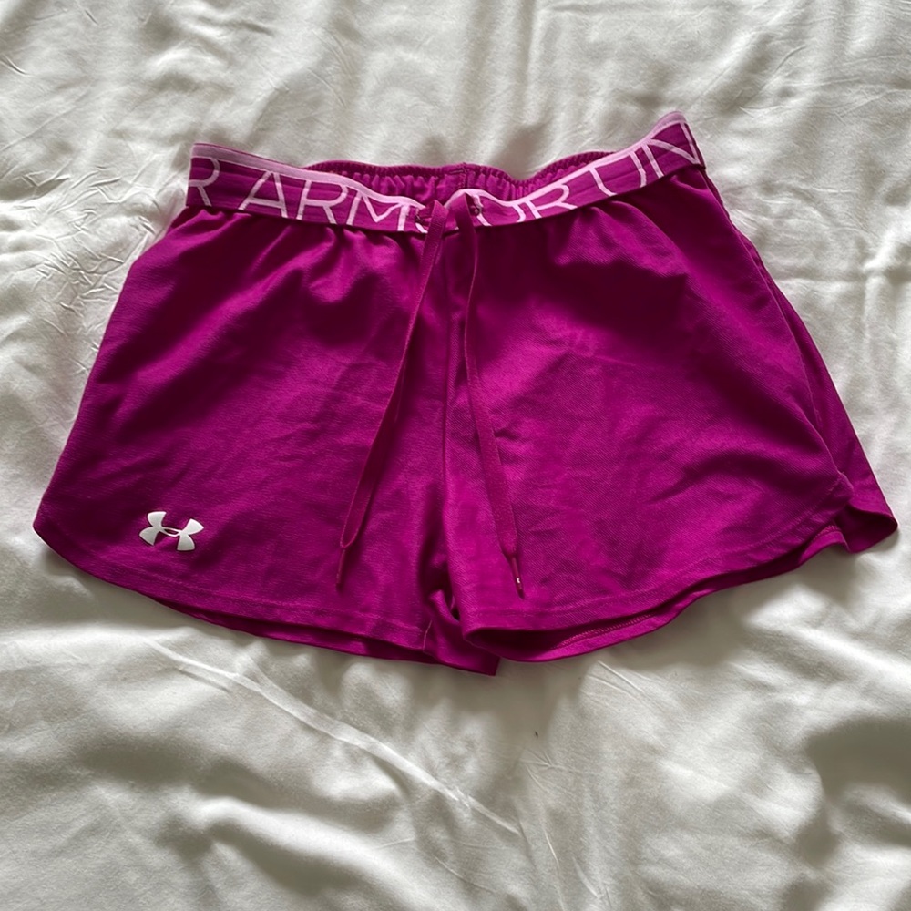 Magenta under armour shorts